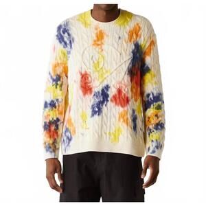 NEW AWAKE tie-dye appliqué sweater in multicolor